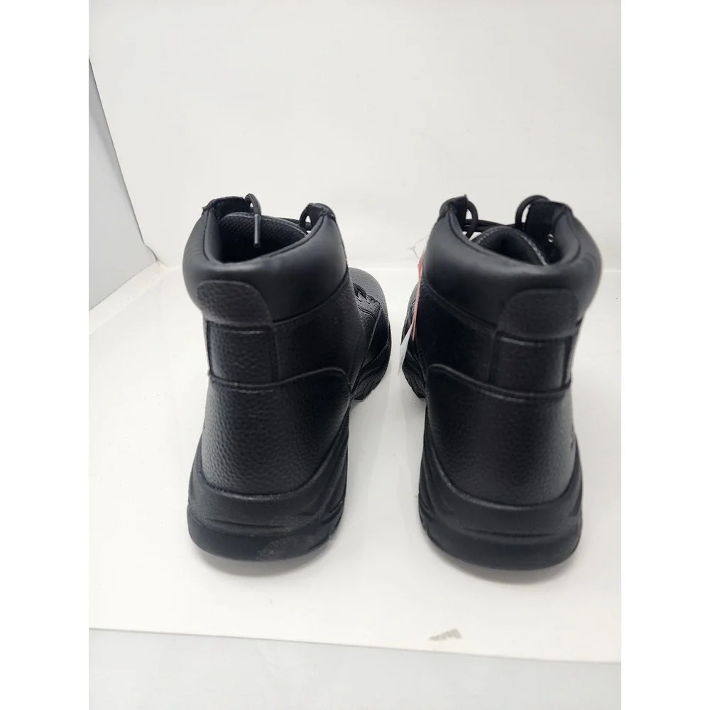 S Sport by Skechers Mens Elton Steel Toe Boots Black Faux Leather Size 11 1/2